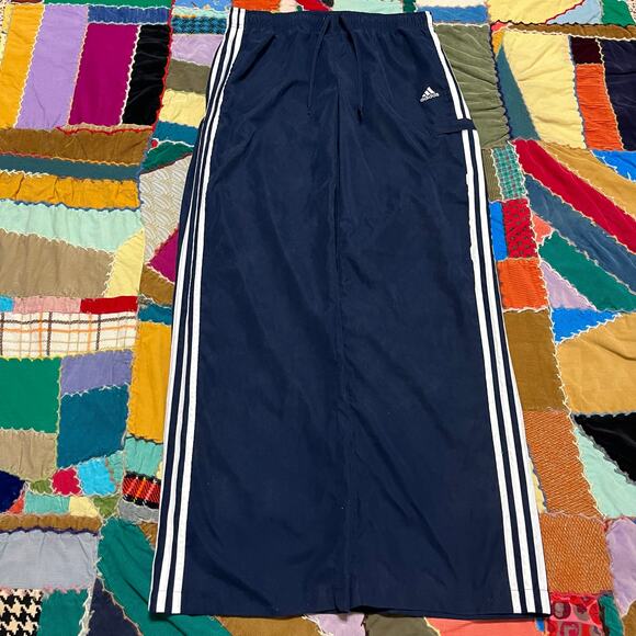 Adidas Y2K Loose Fit 3 Striped Navy Trackpants Large - Picture 1 of 6